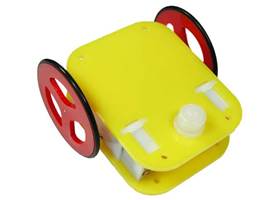 Example of small robot chassis with a press-fit plastic ball caster
