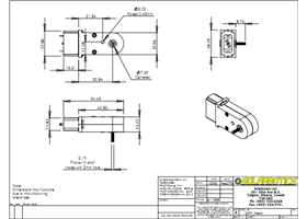Solarbotics GM7 gearmotor dimensions (in mm)