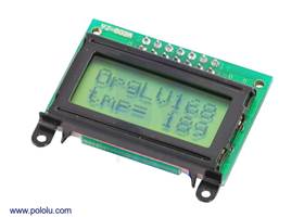 8x2 parallel character LCD – black bezel with text on display