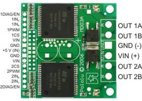 Pololu High-Current Dual Motor Driver Carrier Board (VNH2SP30 or VNH3SP30) pinouts