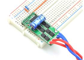 Pololu high-power motor driver in a breadboard