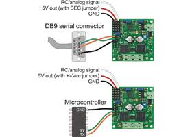 TReX Jr RC/serial input signal connections