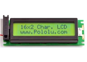 16x2 black-on-green character LCD with backlight (backlight off)