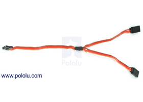 12" (300 mm) RC servo extension Y-cable (single female to double male) (1)