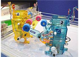 Two Tamiya 71110 Boxing Fighters in a boxing ring