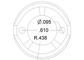 Pololu 3/4 inch metal ball caster dimensions (unit: inch)