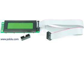 16-conductor ribbon cable with 20x4 character LCD and 16-pin shrouded box header