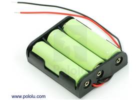 Three rechargeable AA Ni-MH cells in our 3-AA battery holder