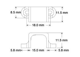 Dimensions of the metal gear motor mounting bracket