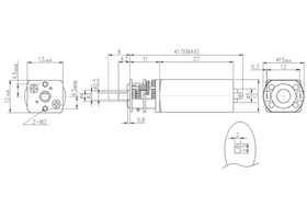 35:1 mini metal gearmotor dimensions (units in mm)