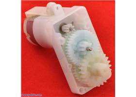 Pololu plastic gearmotor offset output with opened gearbox