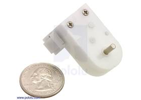 Mini plastic gearmotor offset 3mm D-shaft output with U.S. quarter for size reference