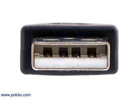 USB A male connector on the USB adapter A to mini-B