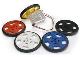 SW 2-5/8" Servo Wheel with molded silicone tires and encoder stripes; all color options shown
