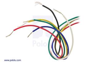 6-lead, unipolar/bipolar stepper motor wires are terminated with bare leads