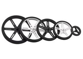 Pololu wheels with 90, 80, 70, 60, and 32mm diameters