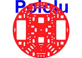 Pololu 5" round robot chassis RRC04A, solid red