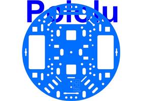 Pololu 5" round robot chassis RRC04A, solid light-blue