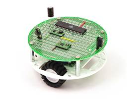 Pololu 5" round robot chassis RRC04A with PCB01A 5" round prototyping PCB