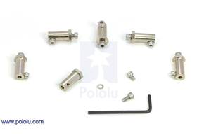 Wheel-mounting hardware included with the Dagu Wild Thumper 6WD all-terrain chassis