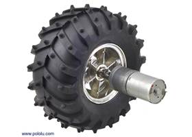 Dagu Wild Thumper wheel 120x60mm (chrome) with Pololu 25D mm metal gearmotor