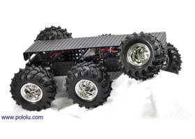 Dagu Wild Thumper 6WD all-terrain chassis, black with chrome-colored hubs
