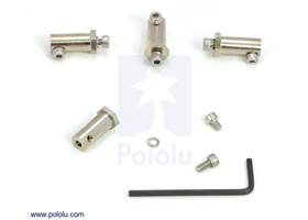 Wheel-mounting hardware included with the Dagu Wild Thumper 4WD all-terrain chassis