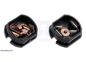 Micro metal gearmotor HPCB long-life carbon brushes (left) next to micro metal gearmotor HP precious metal brushes (right)