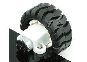 Micro metal gearmotor and Pololu wheel 42x19mm mounted with extended mounting bracket