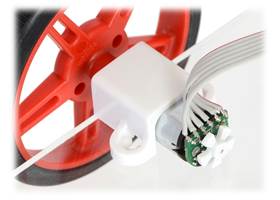 Example of an installed micro metal gearmotor reflective optical encoder