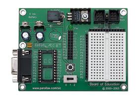 The Board of Education development board included in the BASIC Stamp Discovery Kit and Boe-Bot Robot Kit