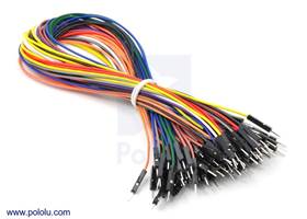 Pololu - Premium jumper wire 50-piece rainbow assortment M-M 12"