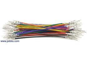 Wires with pre-crimped terminals 50-piece rainbow assortment M-M 3"