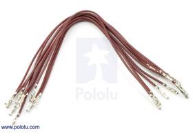 Wire with pre-crimped terminals 10-pack 6" F-F brown