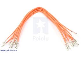 Wire with pre-crimped terminals 10-pack 6" F-F orange