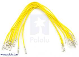 Wire with pre-crimped terminals 10-pack 6" F-F yellow