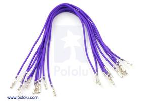 Wire with pre-crimped terminals 10-pack 6" F-F purple