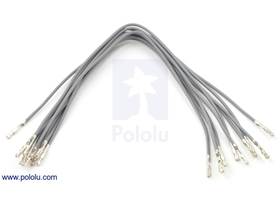 Wire with pre-crimped terminals 10-pack 6" F-F gray