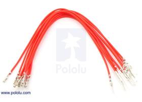 Wire with pre-crimped terminals 10-pack 6" M-F red