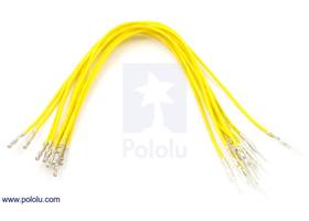 Wire with pre-crimped terminals 10-pack 6" M-F yellow