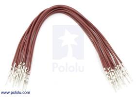 Wire with pre-crimped terminals 10-pack 6" M-M brown