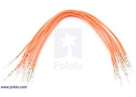 Wire with pre-crimped terminals 10-pack 6" M-M orange