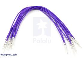 Wire with pre-crimped terminals 10-pack 6" M-M purple