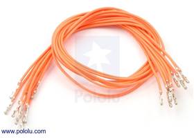 Wire with pre-crimped terminals 10-pack 12" F-F orange
