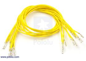 Wire with pre-crimped terminals 10-pack 12" F-F yellow