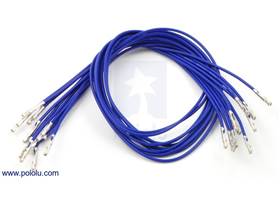Wire with pre-crimped terminals 10-pack 12" F-F blue