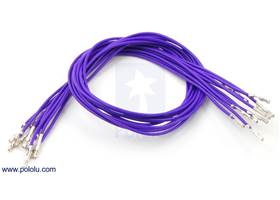 Wire with pre-crimped terminals 10-pack 12" F-F purple