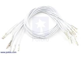 Wire with pre-crimped terminals 10-pack 12" F-F white