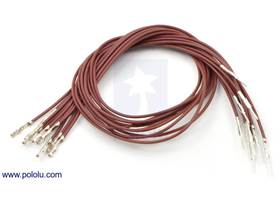 Wire with pre-crimped terminals 10-pack 12" M-F brown