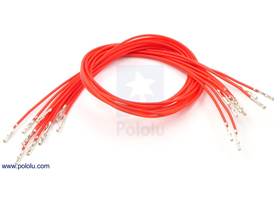 Wire with pre-crimped terminals 10-pack 12" M-F red